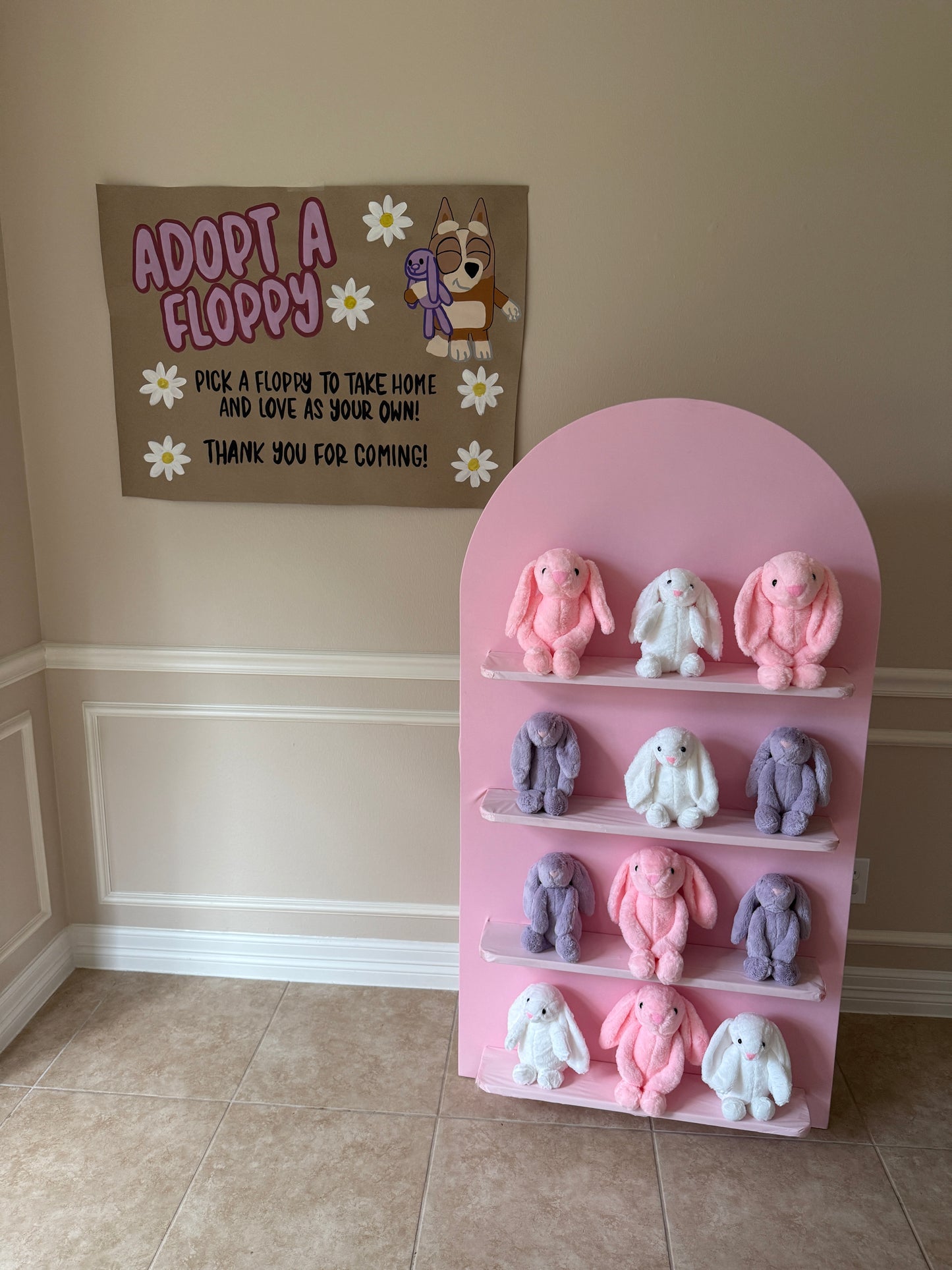 Wooden Arch & Treat Wall Backdrop Rentals