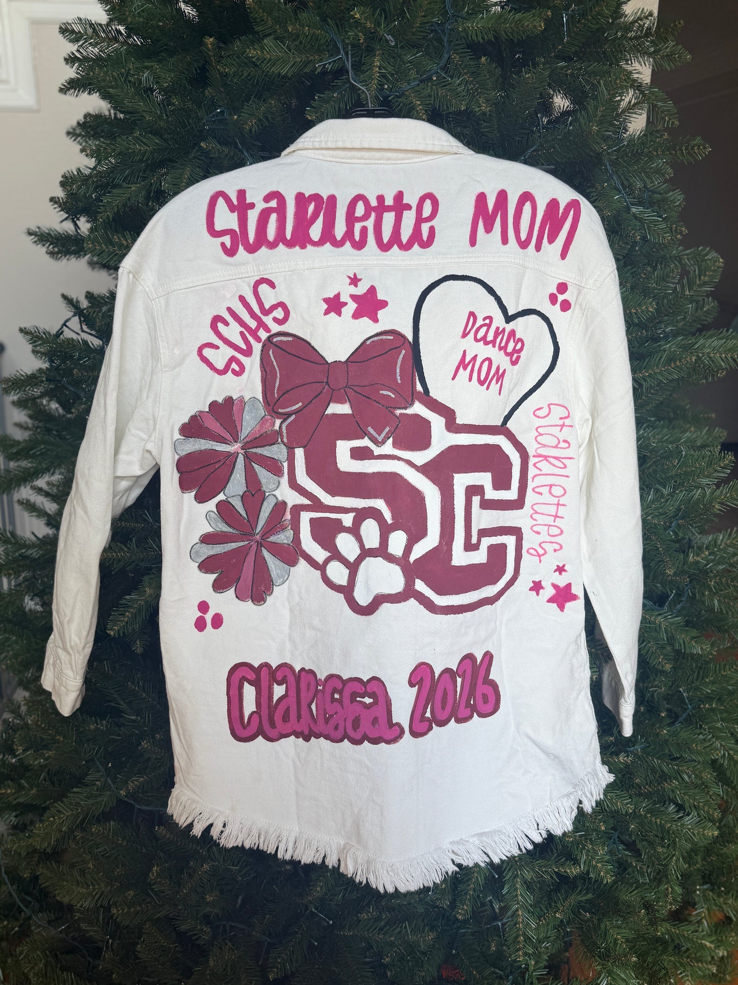 School spirit, team spirit, handpainted denim jacket, painted denim