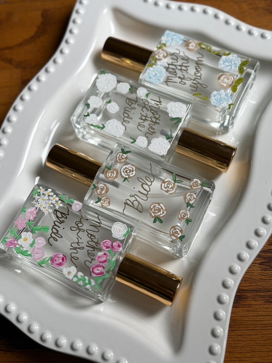 Hand-painted bridal keepsake bottle