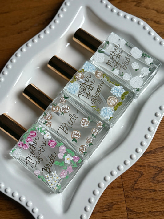 Hand-painted bridal keepsake bottle