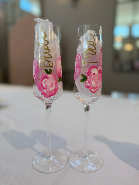 Personalized champagne glasses