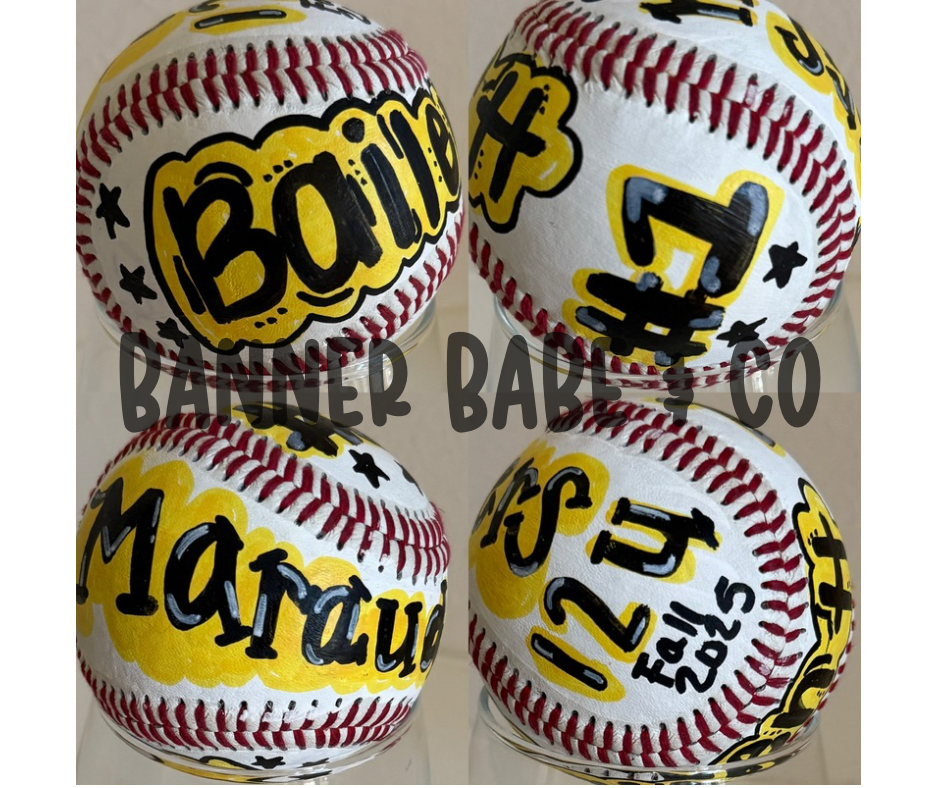 Custom Hand-Painted Baseball or Softball