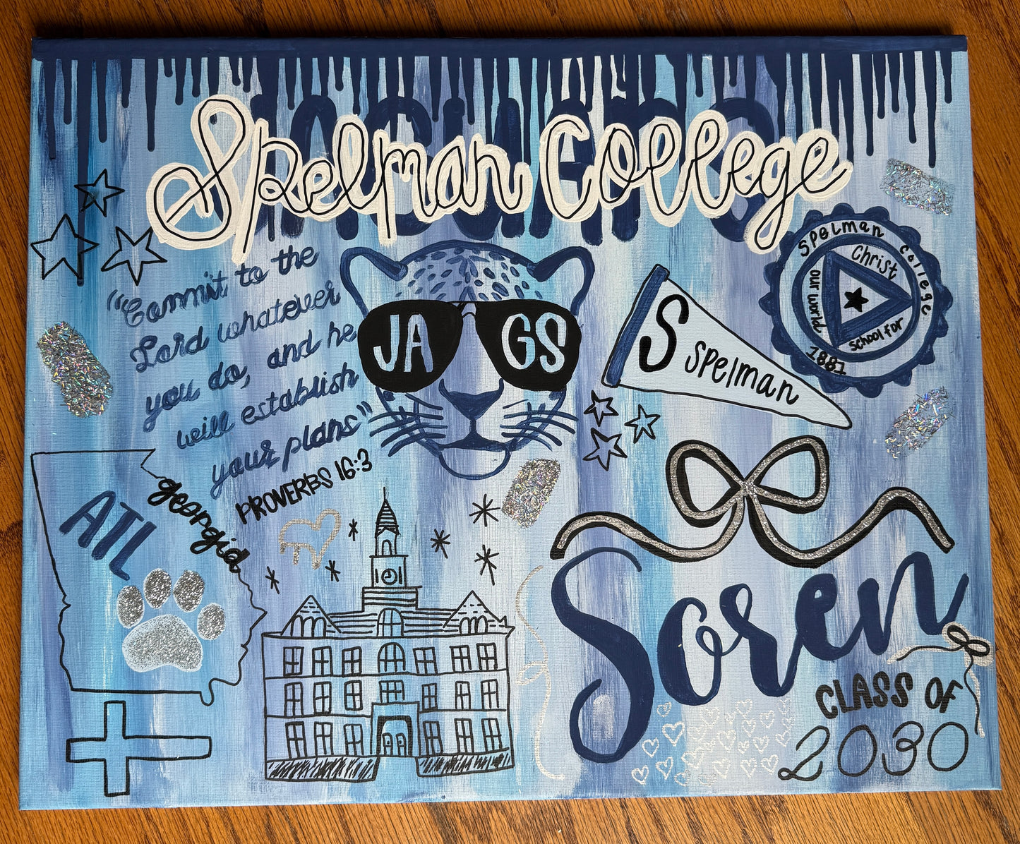 Custom College Keepsake Canvas – Personalized Graduation Gift